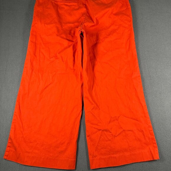 Ann Taylor Factory Womens 10 Orange Wide Leg Crop Casual Dress Pants Flat Front - Picture 9 of 11